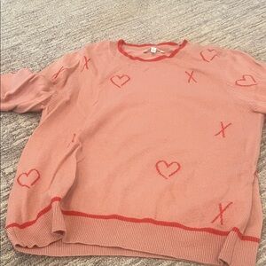 Splendid Coral Heart Sweater